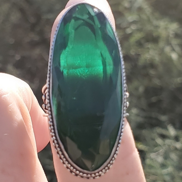 New Oversized Chrome Diopside 925 Silver Statement Ring. - Picture 10 of 12
